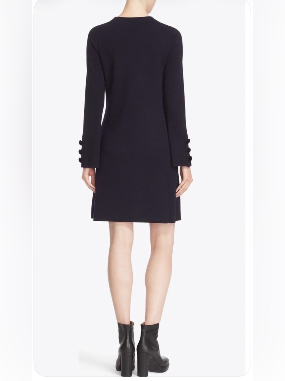 Pre-loved See by Chloé Long Sleeve Knit Wool
Shift Dress, L (U.S. 8), Navy Blue - Picture 4 of 6